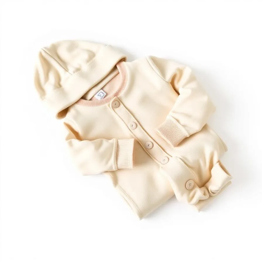 Baby nursery wardrobe essentials pajamas with matching cap
